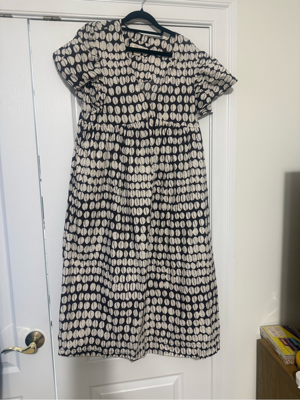 Maeve at Anthropologie Brown and White Dot-Print Midi Dress - Picture 3 of 4
